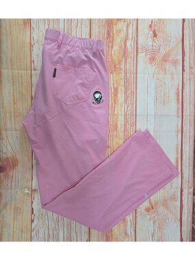 Tattoo Golf Mens Pink Performance Pants Size 34x34 With Skull Embroidery